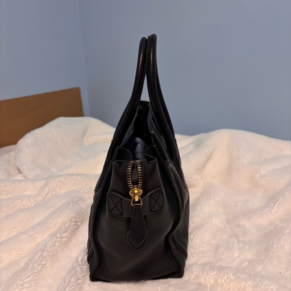 Authentic Celine Phantom Leather
Handbag Purse Tote Bag Black Made In Italy - Picture 4 of 8